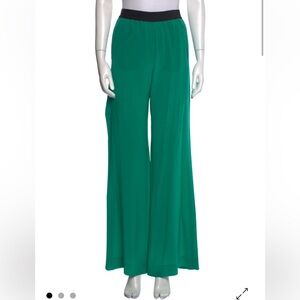 Dorothee Schumacher Silk Green Wide-leg Pants